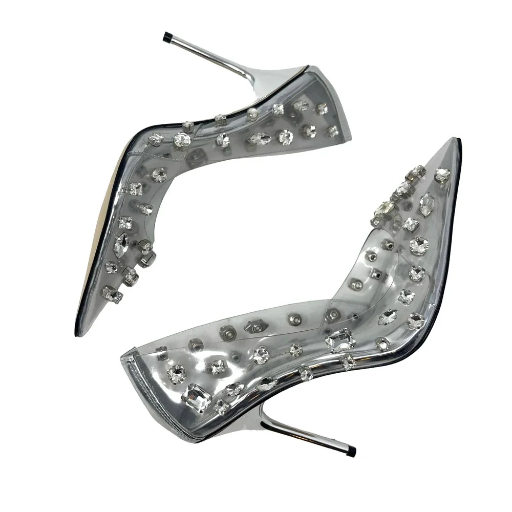 Good‎ American Diamonds Forever Heels Size 10.5 Glass002 GSH008-X - Picture 11 of 12